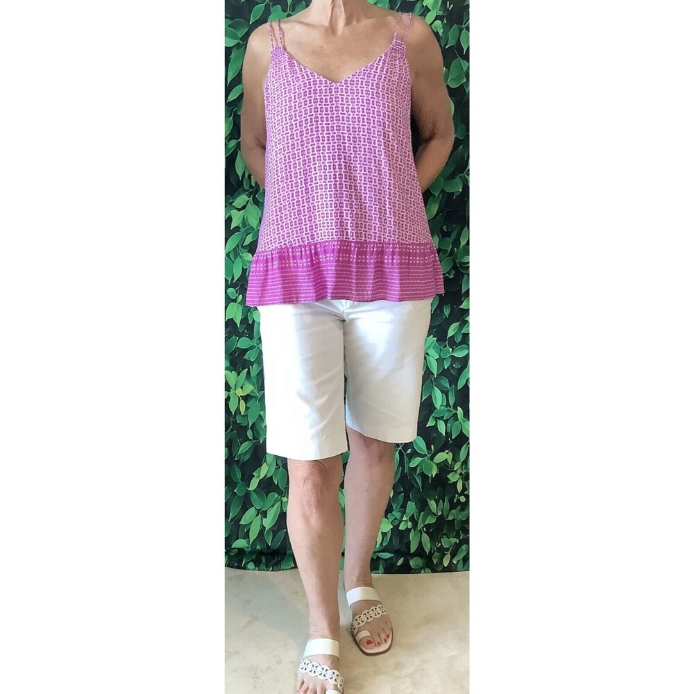 💜 GAP Purple & White Geometric Cami – Size 6